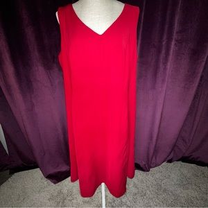 Red Sleeveless Dress, 14W